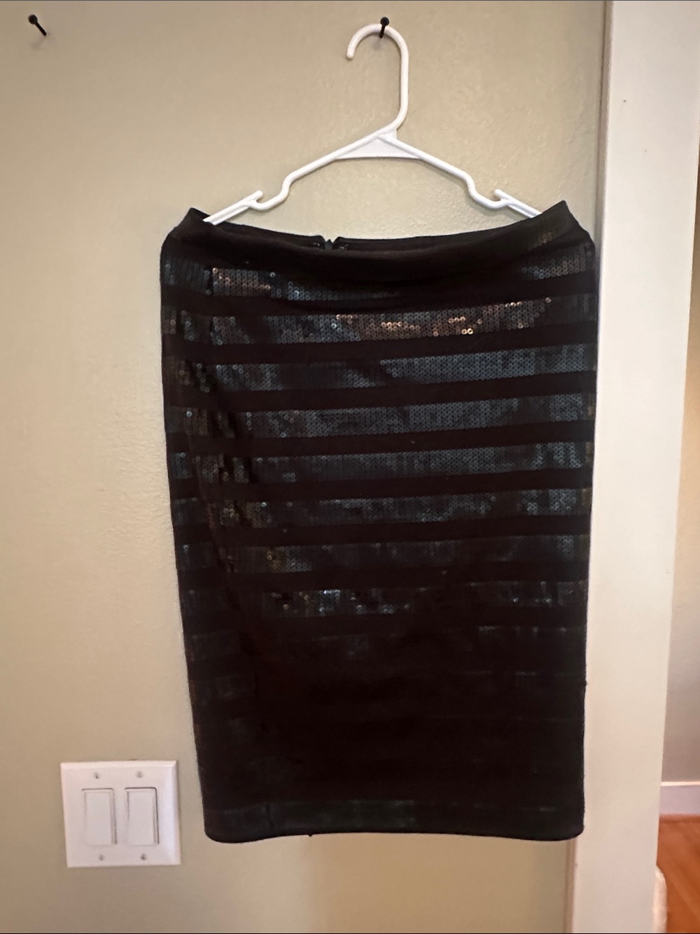 The Limited Black Sequin-Striped Pencil Skirt